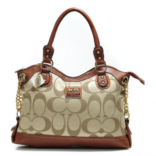 Coach Legacy Pinnacle Lowell In Signature Large Khaki Satchels ADW | Women